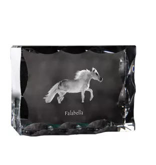 Falabella - crystal with a picture of a horse, glass statuette with a picture, unique frame with a picture from Art-Dog brand