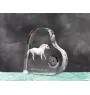 Cheval de sang tchèque - horloge en cristal avec une photo de cheval, horloge de table en forme de cœur, horloge debout personnalisée de la marque Art-Dog