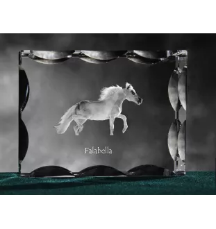 Falabella - crystal with a picture of a horse, glass statuette with a picture, unique frame with a picture from Art-Dog brand
