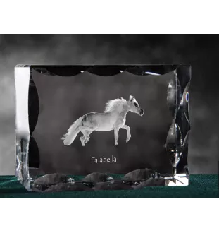 Falabella - crystal with a picture of a horse, glass statuette with a picture, unique frame with a picture from Art-Dog brand