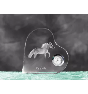 Falabella - horloge en cristal avec une photo de cheval, horloge de table en forme de cœur, horloge debout personnalisée de la marque Art-Dog