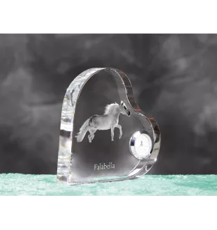 Falabella - horloge en cristal avec une photo de cheval, horloge de table en forme de cœur, horloge debout personnalisée de la marque Art-Dog
