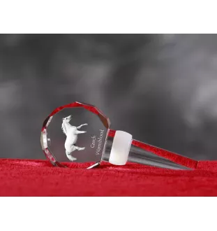 Tschechisches Warmblut - Kristallflaschenverschluss mit Pferd, einzigartiger Weinverschluss mit Foto, personalisiertes Geschenk für Sommelier der Marke Art-Dog