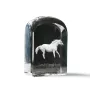 Tschechisches Warmblut - Kristallwürfel mit Bild, Pferdebild im Kristall, sechseckiger Papierclip der Marke Art-Dog