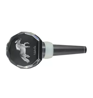Falabella - Crystal bottle stopper with horse, unique wine stopper with photo, personalised gift for sommelier by Art-Dog brand