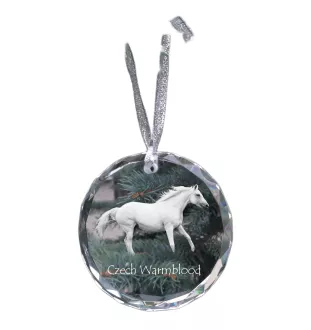 Cheval de sang tchèque - boule de Noël en cristal avec une photo, photo de cheval dans le cristal, décoration personnalisée pour sapin de Noël de la marque Art-Dog