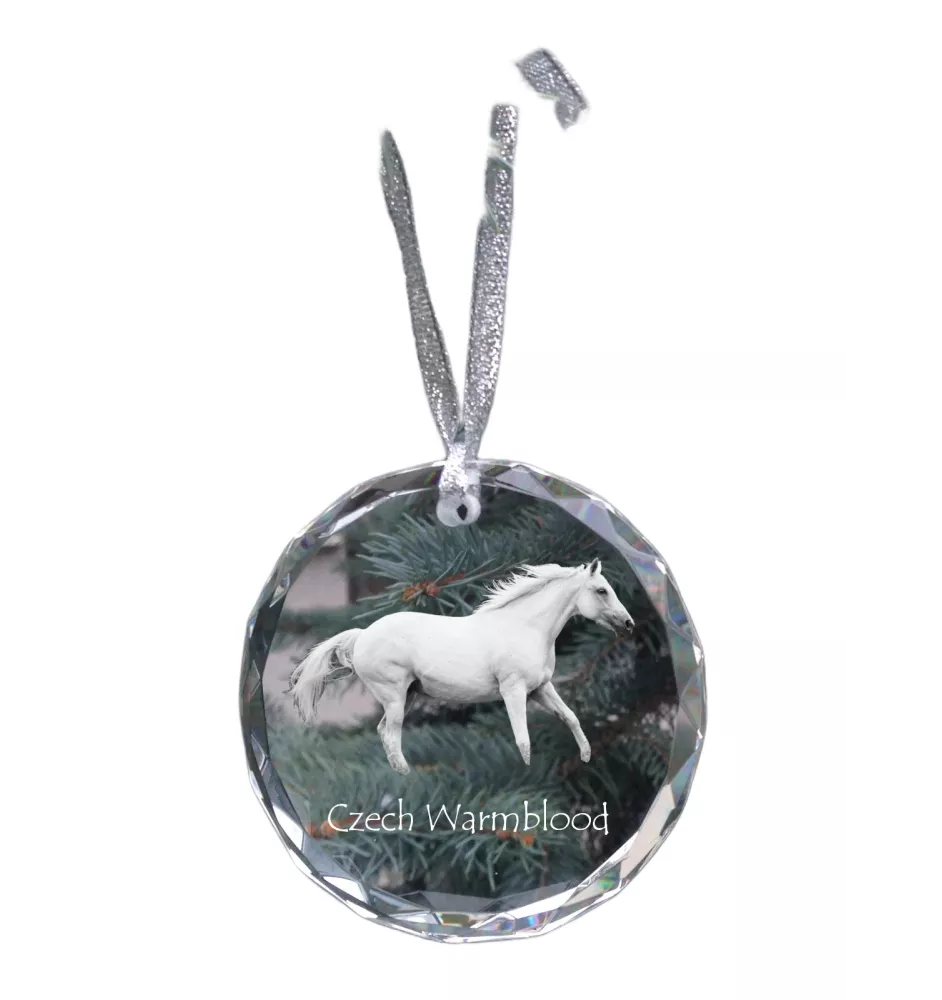Czech Warmblood - crystal bauble with a photo, horse photo in crystal, personalized Christmas tree ornament by Art-Dog brand