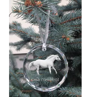 Tschechisches Warmblut - Kristallkugel mit einem Foto, Pferdefoto im Kristall, personalisierter Weihnachtsbaumanhänger von der Marke Art-Dog