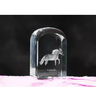 Falabella - crystal cube with a photo, photo of a horse in crystal, cubic paperweight from Art-Dog brand