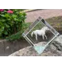 Czech Warmblood - crystal cube with a horse picture, horse picture in crystal, cubic paperweight from Art-Dog brand