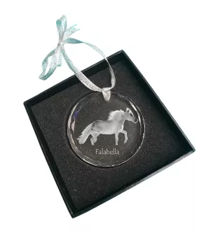 Falabella - crystal bauble with a photo, horse photo in crystal, personalized Christmas tree ornament by Art-Dog brand