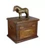 Fell Pony Mare - urn for horse ashes with a statuette, personalized urn with engraving, large box for horse ashes from the Art-Dog brand