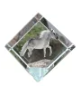 Falabella - crystal cube with a horse picture, horse picture in crystal, cubic paperweight from Art-Dog brand