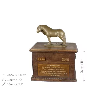 Fell-Pony-Stute - Eine Urne für die Asche eines Pferdes mit einer Statue, personalisierte Urne mit Gravur, große Schachtel für Pferdeasche von der Marke Art-Dog.