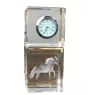 Falabella - crystal clock with a photo, photo of a horse in crystal, personalized desk clock by Art-Dog brand