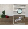 Falabella - horloge en verre avec photo, photo de cheval dans un cristal, horloge de bureau personnalisée de la marque Art-Dog