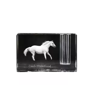 Czeski koń gorącokrwisty penholder kryształowy z koniem Art-Dog