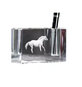 Czech Warmblood - Pen stand, crystal organiser with picture of a horse, unique desk decoration by Art-Dog brand