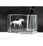 Czeski koń gorącokrwisty penholder kryształowy z koniem Art-Dog
