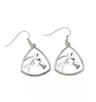 Tschechisches Warmblut - Pferdeohrringe, hängende Ohrringe mit einem Bild, personalisierter Schmuck mit dem Aufdruck der Marke Art-Dog
