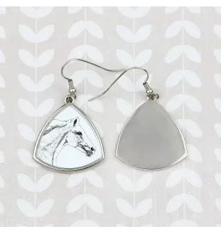 Tschechisches Warmblut - Pferdeohrringe, hängende Ohrringe mit einem Bild, personalisierter Schmuck mit dem Aufdruck der Marke Art-Dog