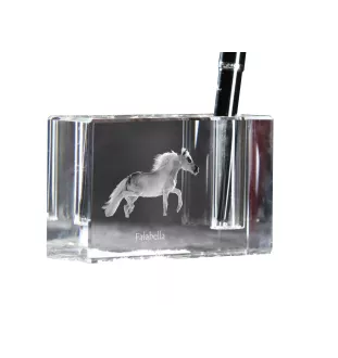 Falabella - Pen stand, crystal organiser with picture of a horse, unique desk decoration by Art-Dog brand