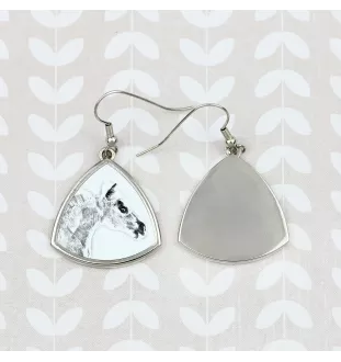 Falabella - Pferdeohrringe, hängende Ohrringe mit einem Bild, personalisierter Schmuck mit dem Aufdruck der Marke Art-Dog