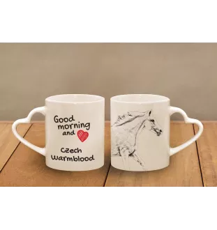 Cheval de sang tchèque - tasse avec chien, une tasse adorable avec une anse en forme de cœur, un cadeau universel de la marque Art-Dog