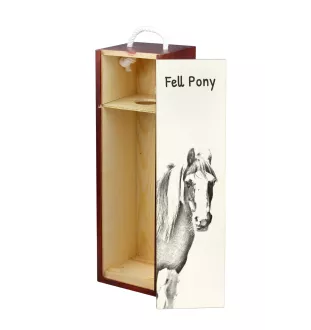 Poney Fell - boîte à vin avec un cheval, boîte à alcool avec une illustration, boîte cadeau personnalisée de la marque Art-Dog