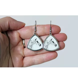 Falabella - Pferdeohrringe, hängende Ohrringe mit einem Bild, personalisierter Schmuck mit dem Aufdruck der Marke Art-Dog