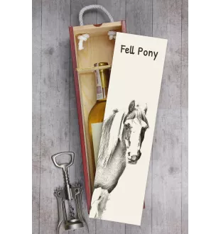 Poney Fell - boîte à vin avec un cheval, boîte à alcool avec une illustration, boîte cadeau personnalisée de la marque Art-Dog