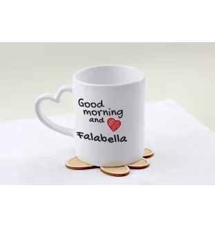 Falabella - cup with a dog, adorable cup with a heart-shaped handle, universal gift from the Art-Dog brand