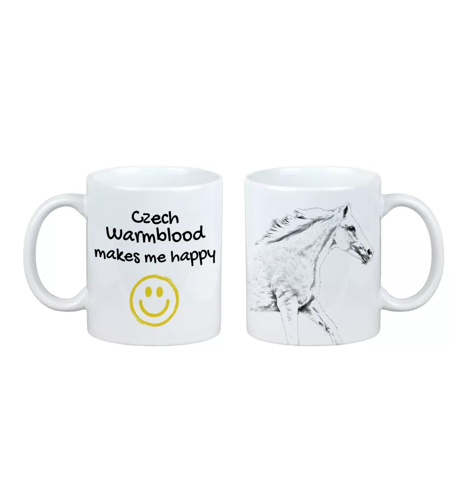 Tschechisches Warmblut - Becher mit Pferd, fröhlicher Becher für Hundefreunde, personalisiertes Geschenk der Marke Art-Dog