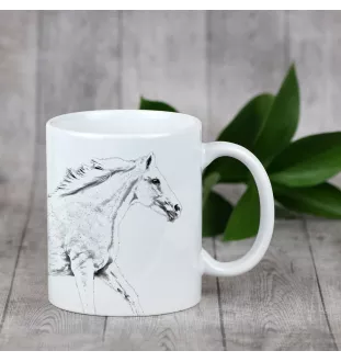 Tschechisches Warmblut - Becher mit Pferd, fröhlicher Becher für Hundefreunde, personalisiertes Geschenk der Marke Art-Dog