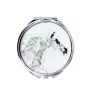 Falabella - pocket mirror with a horse, personalized mirror for a purse, compact mirror with Art-Dog brand print