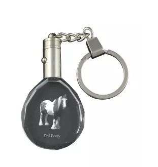 Fell Pony - pendant with a picture of a horse, crystal key ring in a gift box, unique gift by Art-Dog brand