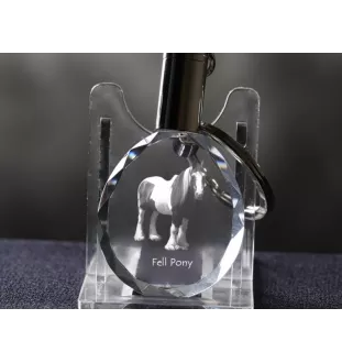 Fell Pony - pendant with a picture of a horse, crystal key ring in a gift box, unique gift by Art-Dog brand