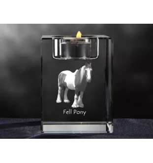 Fell Pony - Candle holder with picture of a horse, crystal tealight holder, personalised gift by Art-Dog brand