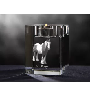 Fell Pony - Candle holder with picture of a horse, crystal tealight holder, personalised gift by Art-Dog brand