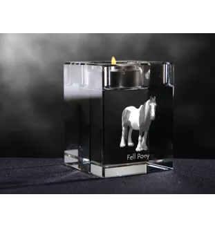 Poney Fell - Bougeoir avec image d'un cheval, porte bougie en cristal, cadeau personnalisé par la marque Art-Dog