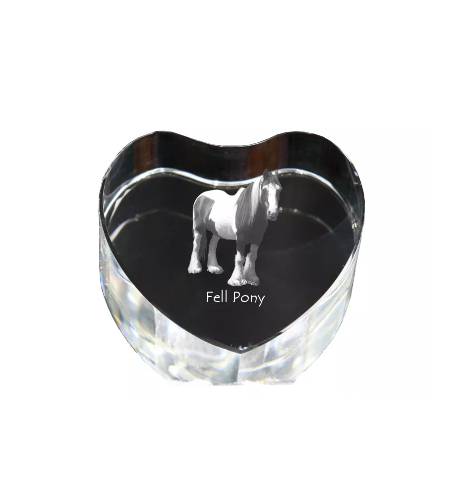 Poney Fell - une photo de cheval dans un cristal, un cœur en cristal, un cadre exceptionnel avec une photo de la marque Art-Dog