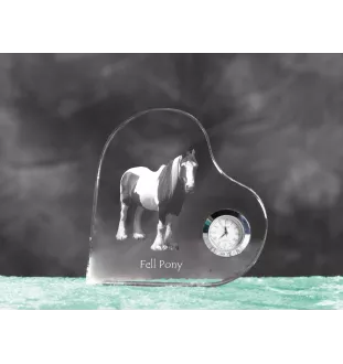 Fellpony - Kristalluhr mit einem Pferdebild, Herzregal-Uhr, personalisierte Standuhr der Marke Art-Dog