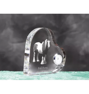 Fellpony - Kristalluhr mit einem Pferdebild, Herzregal-Uhr, personalisierte Standuhr der Marke Art-Dog