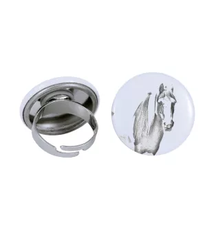 Poney Fell - Bague de collection avec l'image d'un cheval, produit fait à la main, marque Art-Dog
