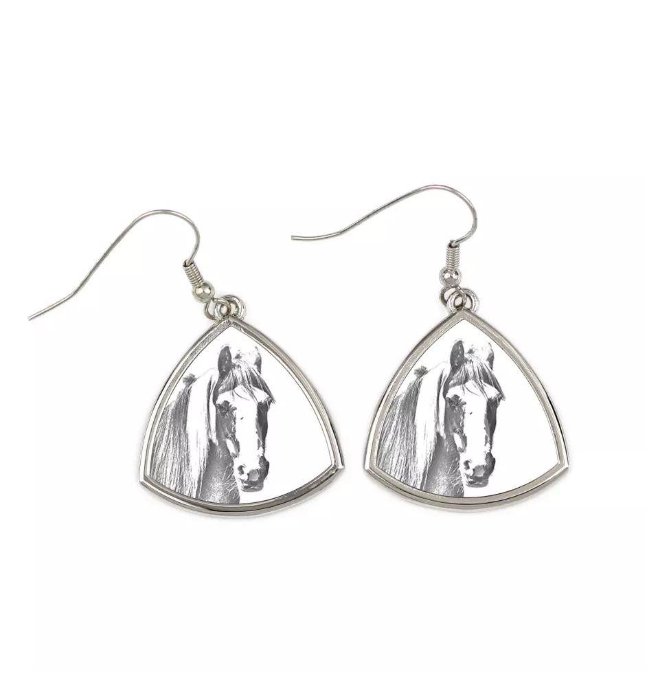 Fellpony - Pferdeohrringe, hängende Ohrringe mit einem Bild, personalisierter Schmuck mit dem Aufdruck der Marke Art-Dog