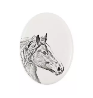 Freiberger - une plaque commémorative avec une photo de cheval, une plaque funéraire avec une impression, une plaque ovale personnalisée de la marque Art-Dog