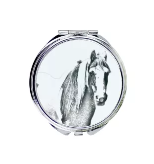 Fell Pony - pocket mirror with a horse, personalized mirror for a purse, compact mirror with Art-Dog brand print