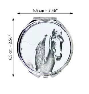 Poney Fell - miroir de poche avec cheval, miroir personnalisé pour sac à main, miroir compact avec impression de la marque Art-Dog