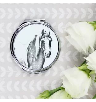 Fell Pony - pocket mirror with a horse, personalized mirror for a purse, compact mirror with Art-Dog brand print