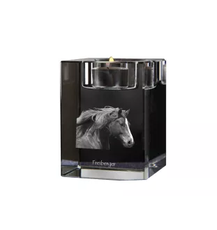Freiberger - Kerzenhalter mit Bild eines Pferdes, Teelichthalter aus Kristall, personalisiertes Geschenk der Marke Art-Dog